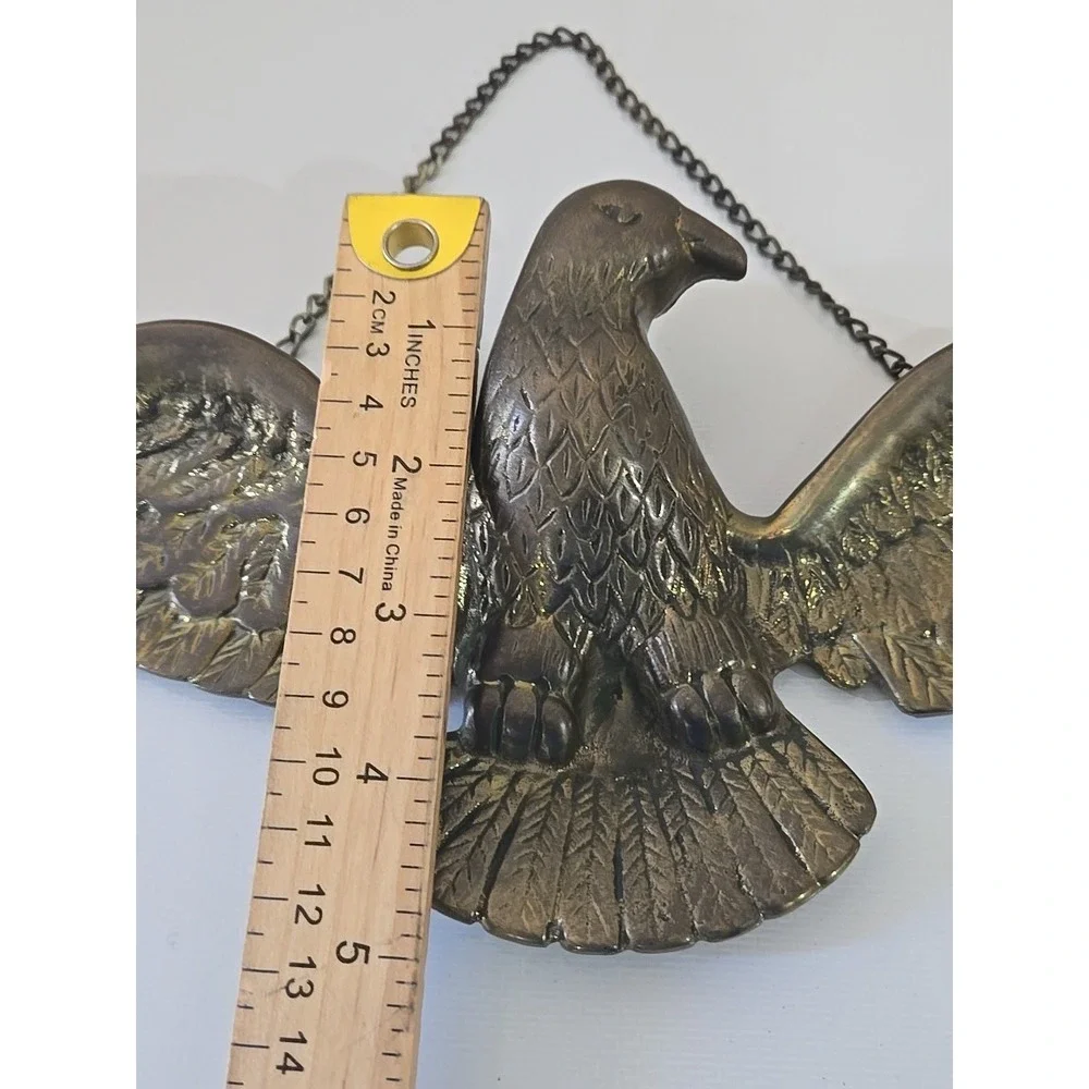 Vintage Brass Bald Eagle Wall Hanging Patriotic Americana USA Collectible Decor